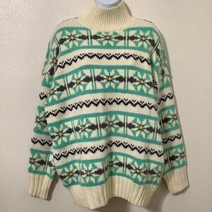 American Eagle Vintage Cottagecore Fair Isle Oversized Knitted Sweater Small